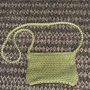 Lina Crochet Avocado Green Woven Crossbody Bag